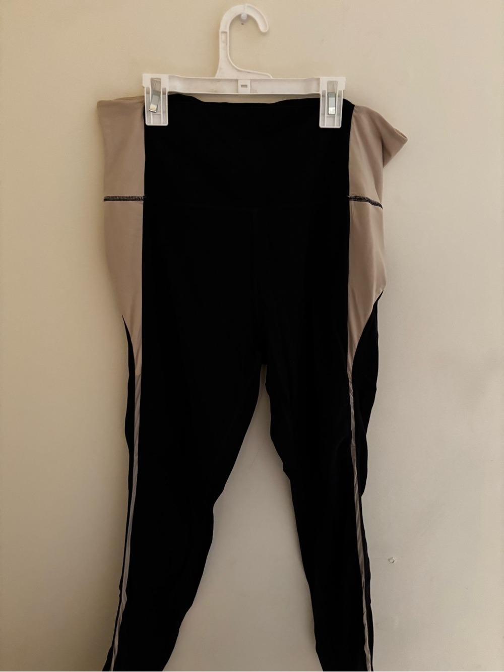 Nike Black Leggings with Taupe Side Panels